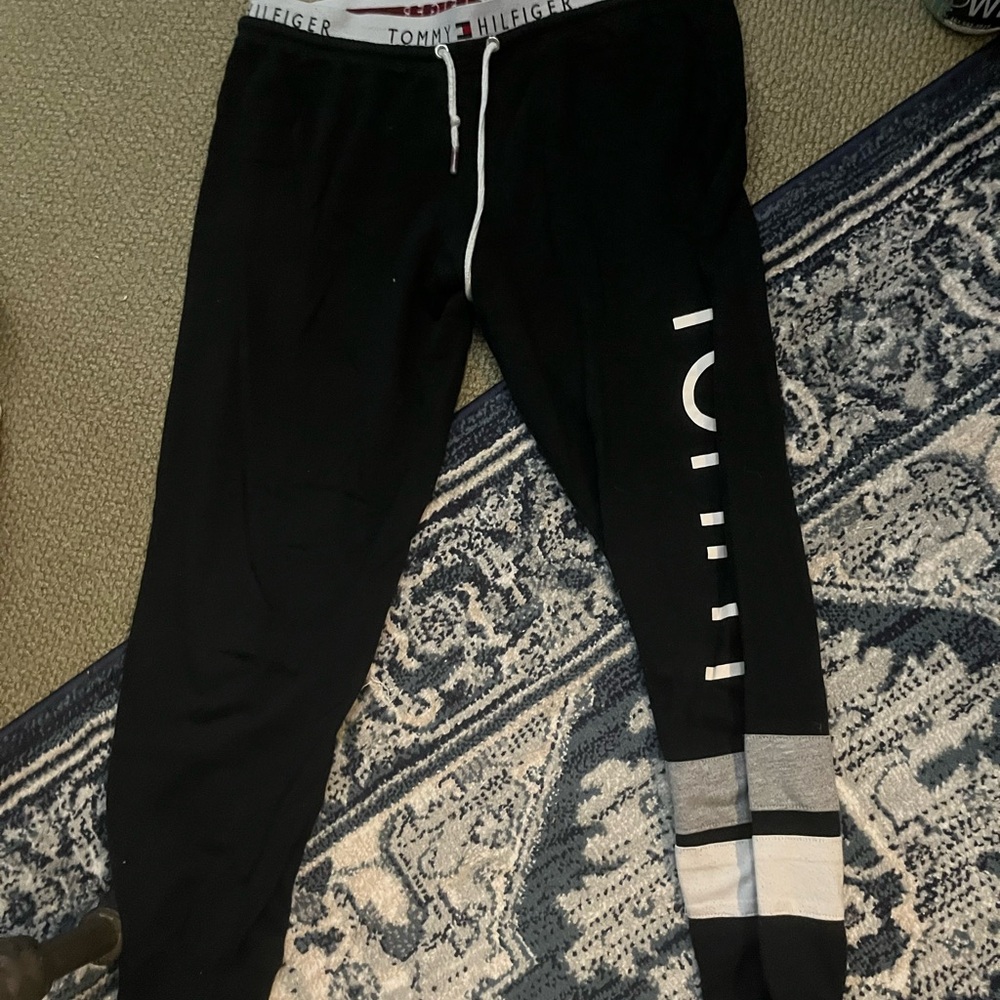Tommy Hilfiger Black and Gray Joggers